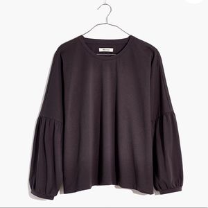 NWT Madewell Crepe Drop-Shoulder Bubble-Sleeve Top